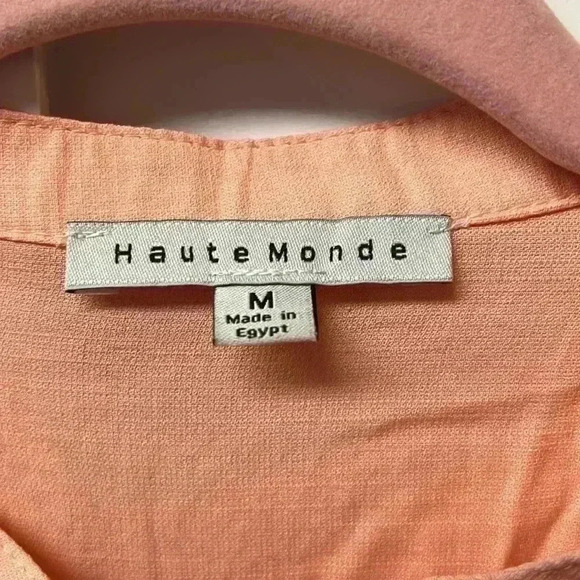 Haute Monde Long Sleeve Button Up Top Peach Size Medium NWT - Picture 2 of 6